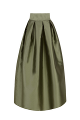 Bodenlanger 8-Fltenrock der Glam Edition aus Duchesse in Grounded Olive