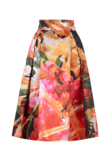 Faltenrock aus Duchesse mit Motiv Azalea aus der Art Edition
