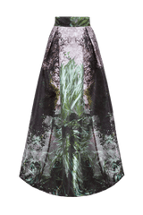 Faltenrock aus Duchesse in bodenlang mit Motiv Deep Green aus der Art Edition