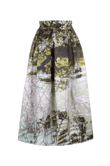 Faltenrock aus Duchesse knöchellang mit Motiv Japanese Garden aus der Art Edition