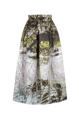 Faltenrock aus Duchesse knöchellang mit Motiv Japanese Garden aus der Art Edition