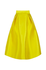 Faltenrock aus Duchesse in Lemon
