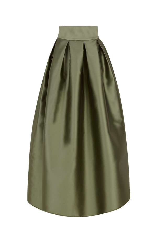 Bodenlanger 8-Fltenrock der Glam Edition aus Duchesse in Grounded Olive