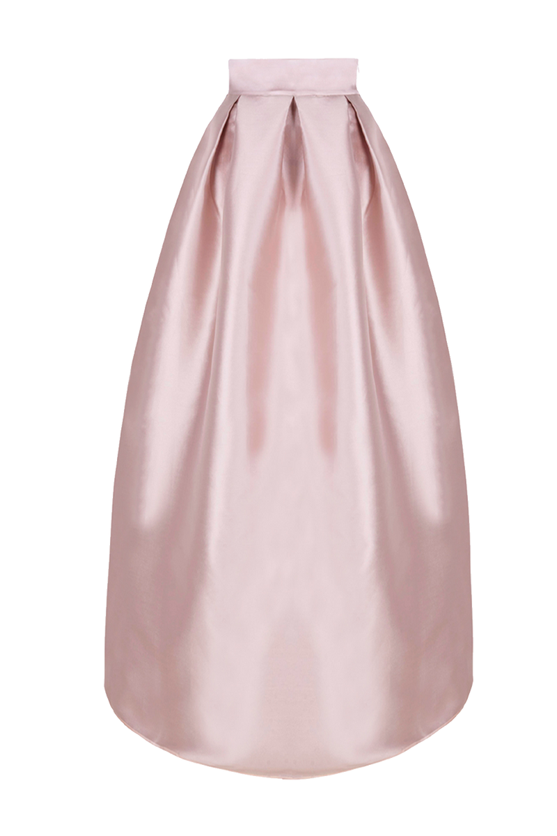 Bodenlanger Faltenrock aus Duchesse in Pale Rose