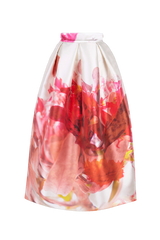 Faltenrock aus Duchesse mit Motiv Protea aus der Art Edition