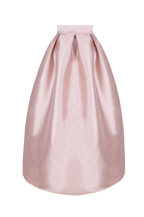 Knöchellanger Faltenrock aus Duchesse in Pale Rose