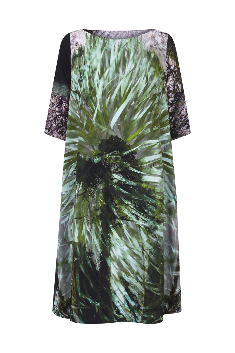 A-Linien-Kleid mit Motiv DEEP GREEN  Alt-Text bearbeiten